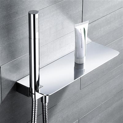 Shower Shelf with Shower Handset, Hose & Outlet Elbow - Chrome