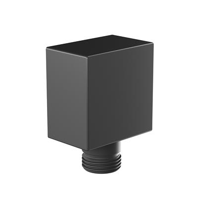Square Outlet Elbow - Matt Smooth Black