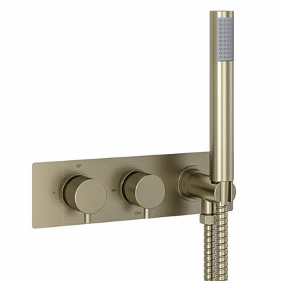 Meriden Two Way Thermostic Shower Valve with Hand Set - Brushed Brass