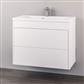 Oslo 100 wall hung push drawer unit High Gloss White